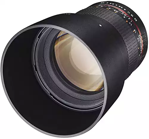 Samyang MF 85mm F1,4 AS IF UMC für Canon EF – Vollformat Portrait Objektiv für Canon EF/EF-S Mount, geeignet für APS-C, manueller Fokus, für DSLR Canon Kameras EOS 6D Mark II, 1Dx Mark III